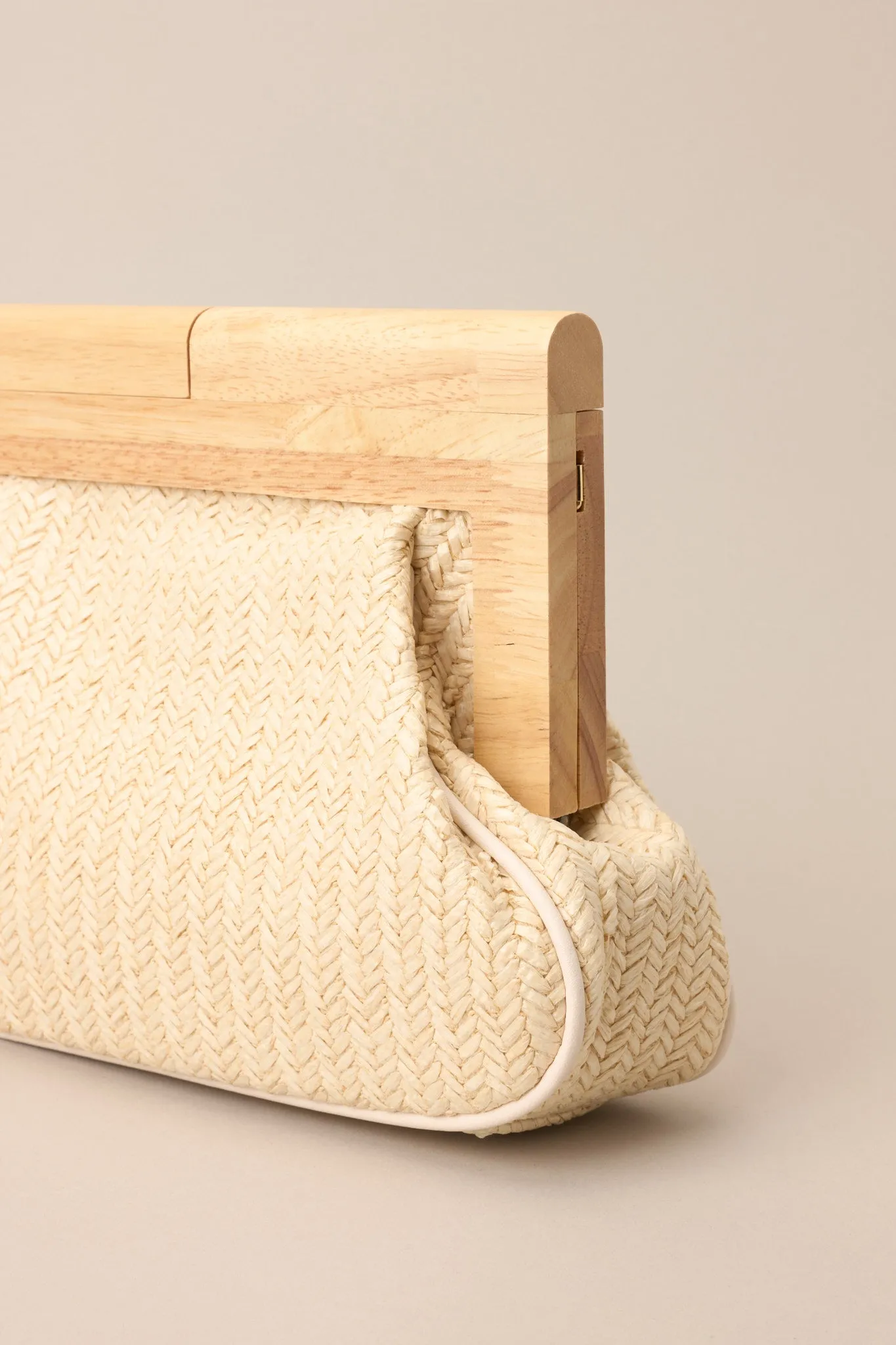 Sunbeam Ivory Wood Convertible Rattan Clutch