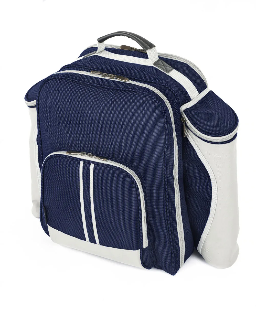 Super Deluxe Picnic Backpack Hamper for Two People with Matching Picnic Blanket