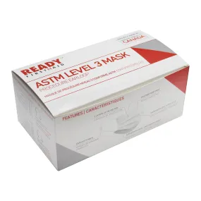 Surgical Face Mask, ASTM Level 3, 3-PLY (Box of 50) - Ready First Aid™ (Made In Canada)