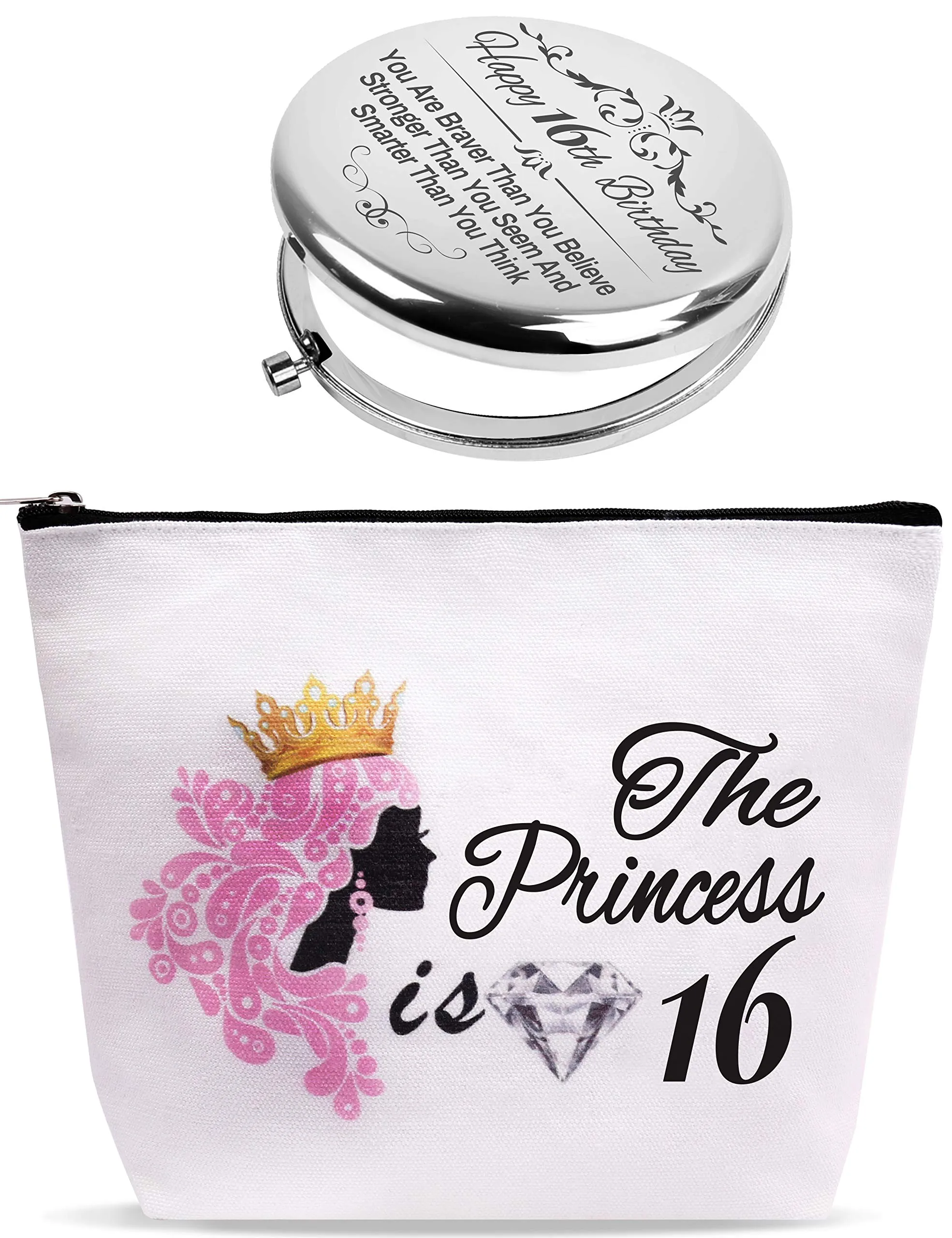 Sweet 16 Gifts for Girls,16th Birthday Gifts Ideas,16 Year Old Girls,Makeup Bag-16th