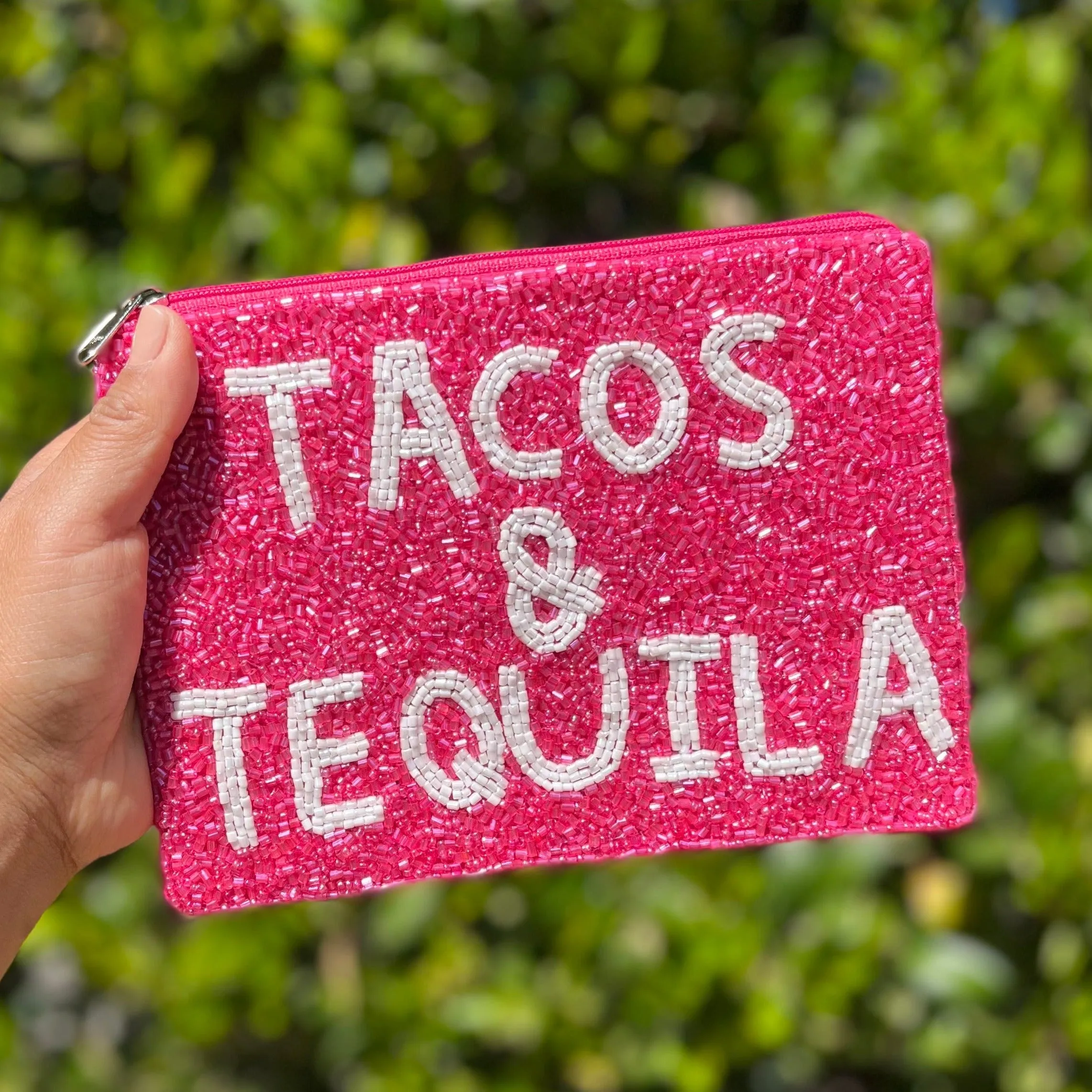 Tacos and Tequila Large Beaded Purse