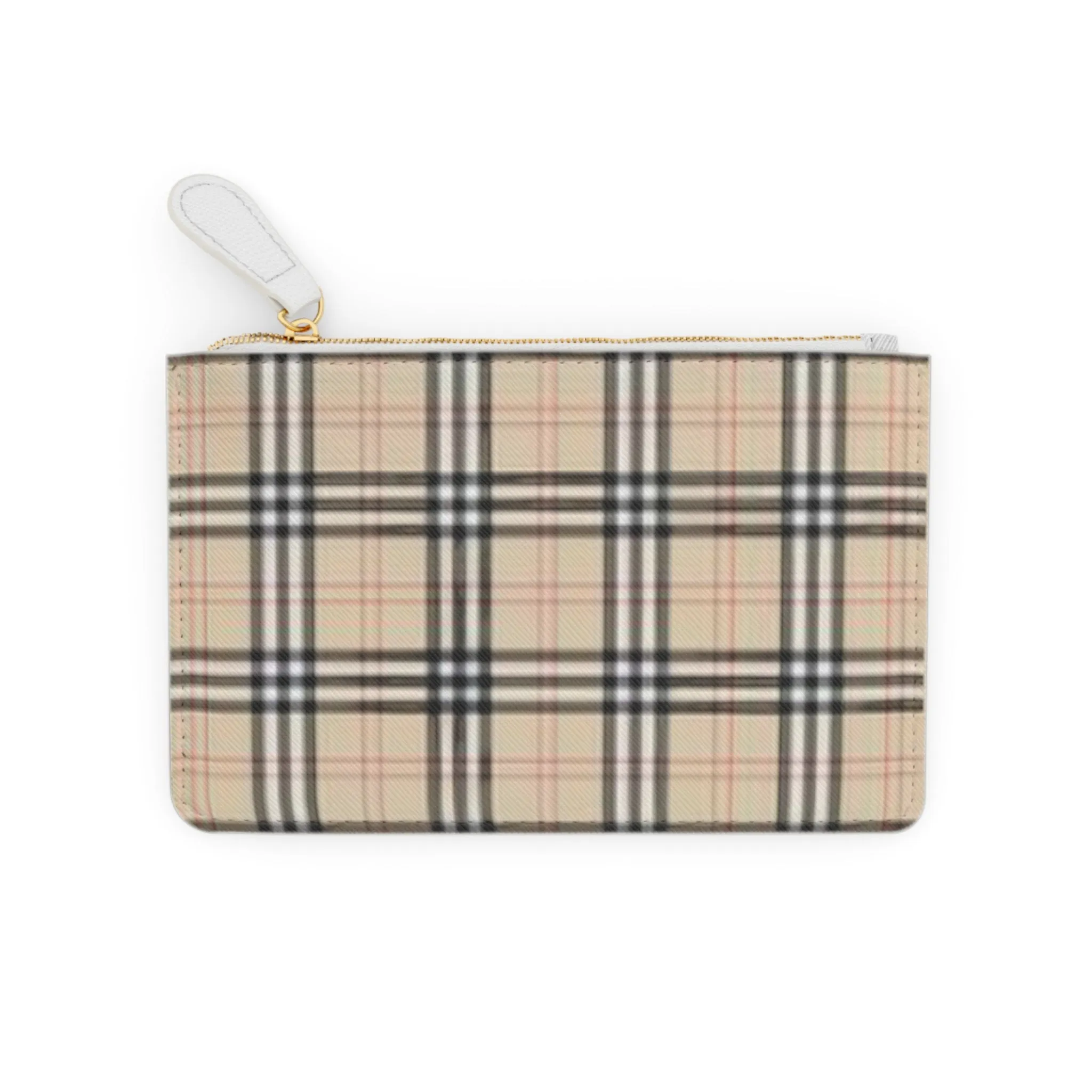 Tan Plaid Mini Clutch Bag Version 2