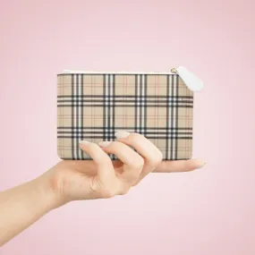 Tan Plaid Mini Clutch Bag Version 2