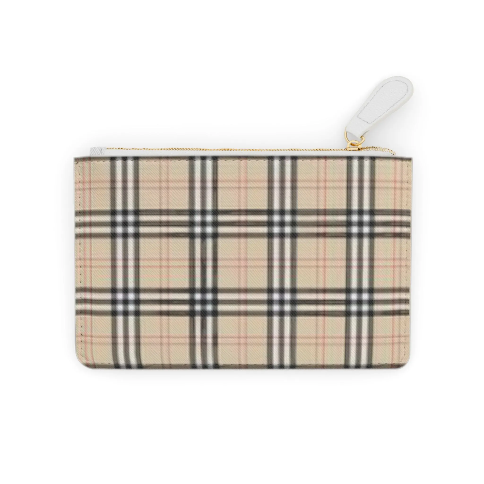 Tan Plaid Mini Clutch Bag Version 2