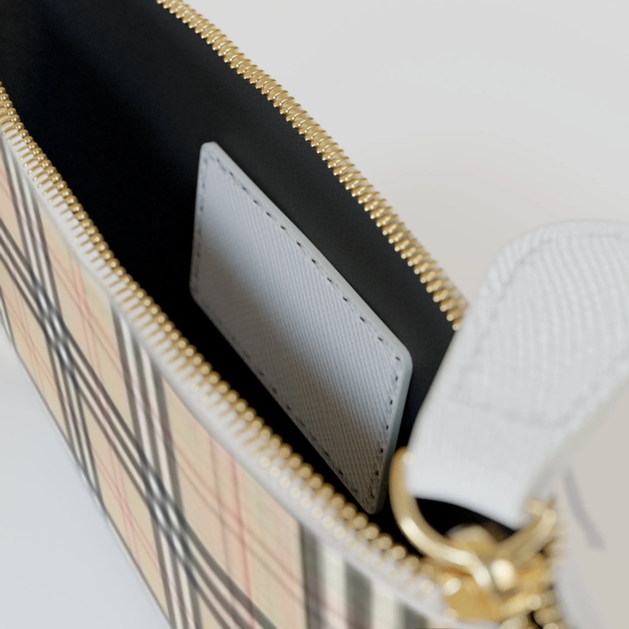 Tan Plaid Mini Clutch Bag Version 2