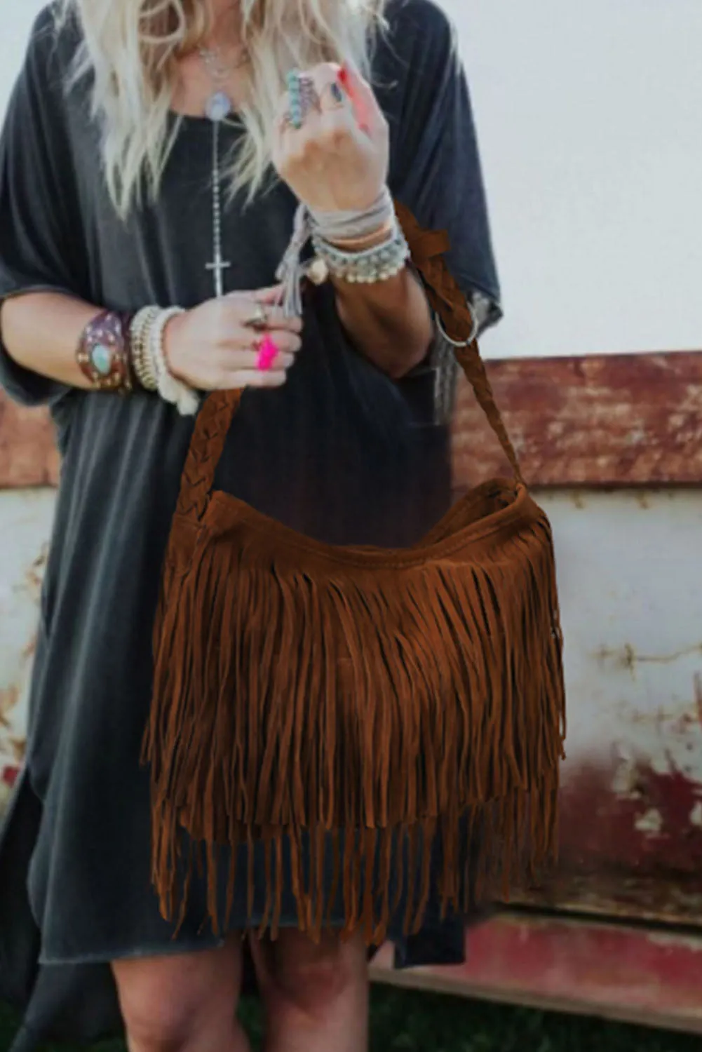 Tassel Braid Tote Bag