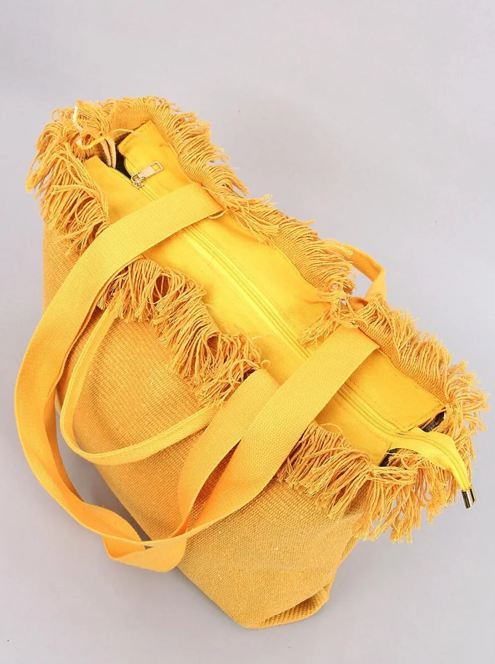 TEEK - Yellow Fringe Top Beach Bag