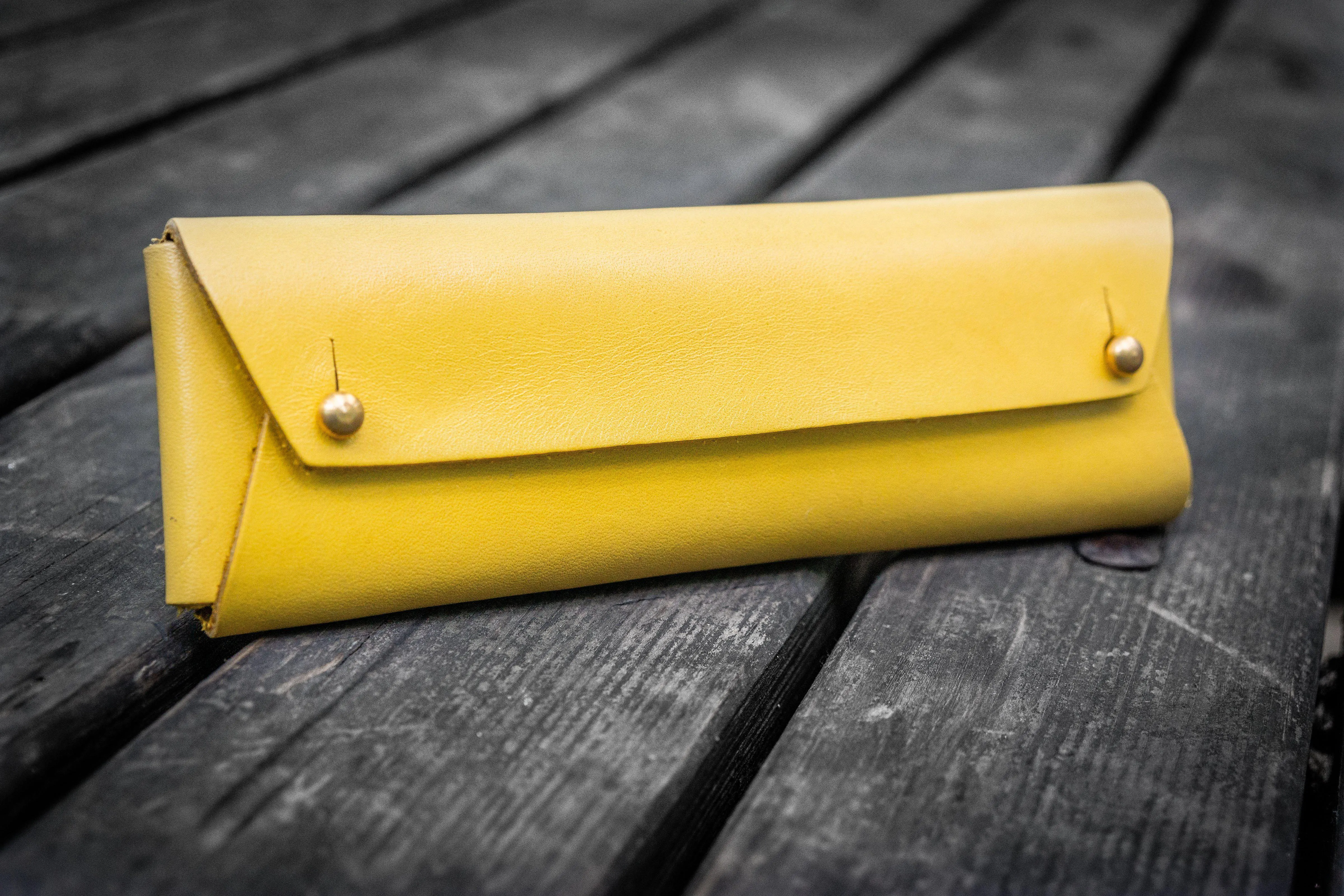 The Student Leather Pencil Case - Yellow