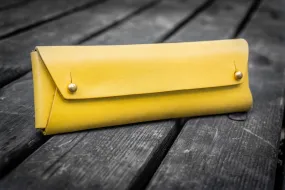 The Student Leather Pencil Case - Yellow