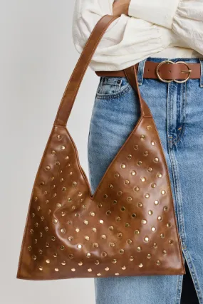 Tori Studded Hobo - Chocolate