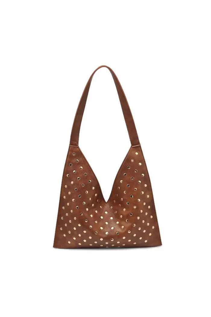 Tori Studded Hobo - Chocolate