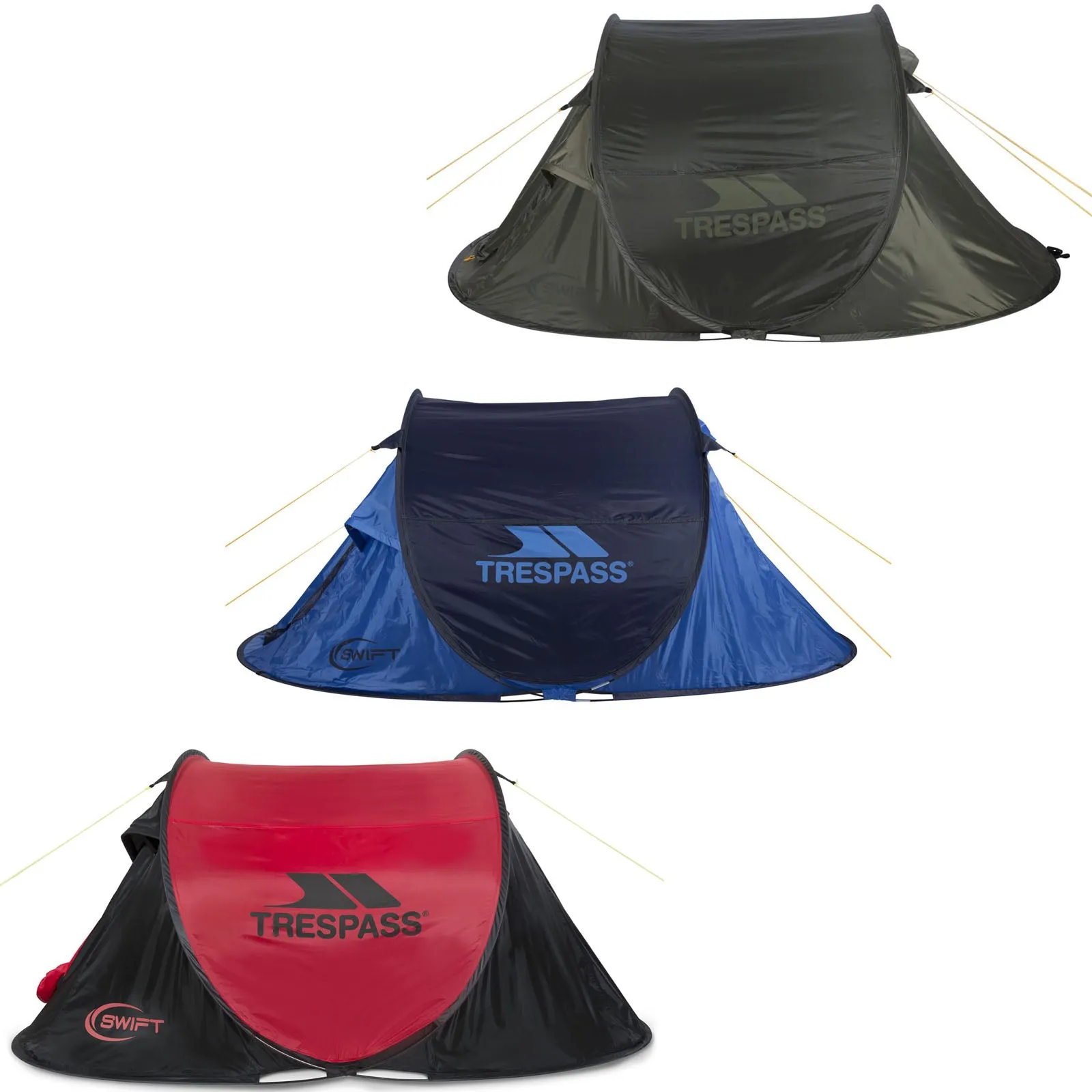 Trespass Swift2 Waterproof Two Person Pop Up Camping Tent - 245 x 145 x 100cm