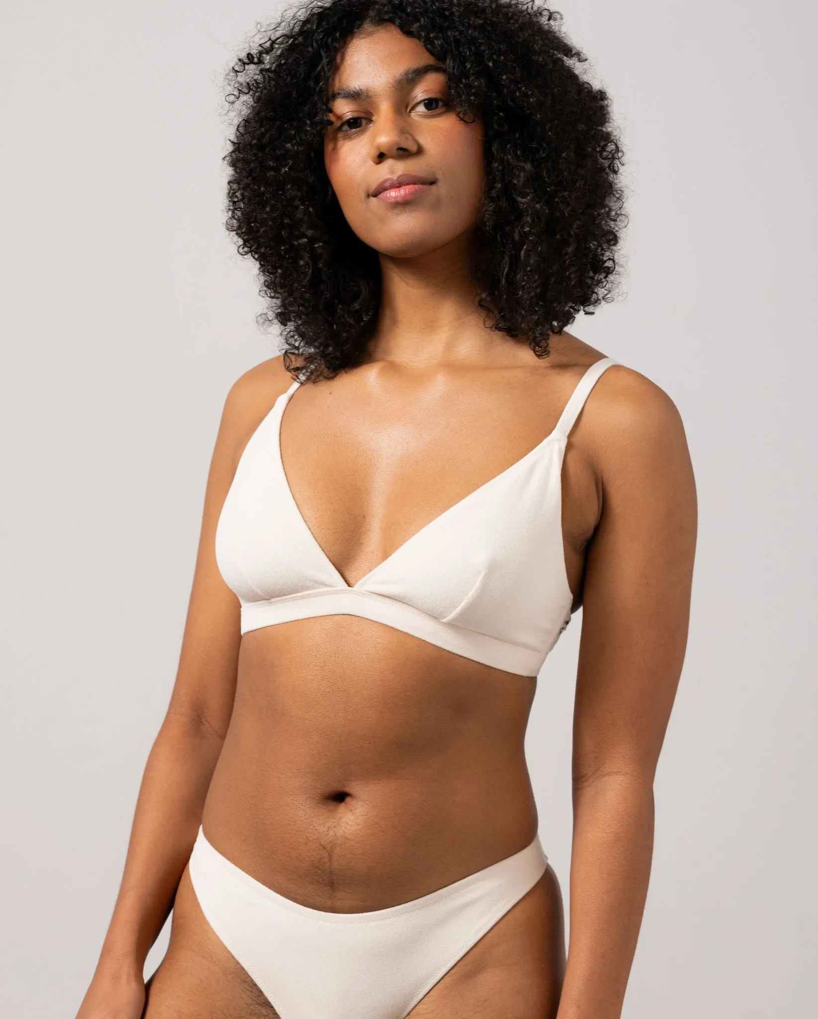 Triangle Bikini Top Cream