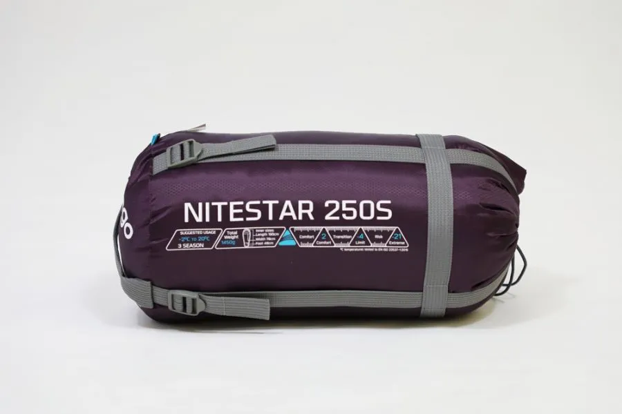 Vango Nitestar Alpha 250S "Short" Children's Sleeping Bag in Pheonix (3 Season / 195cm long)