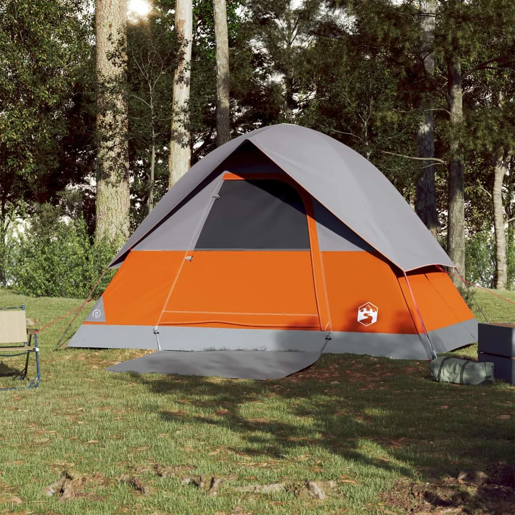 vidaXL Camping Tent Dome 3-Person Orange Waterproof