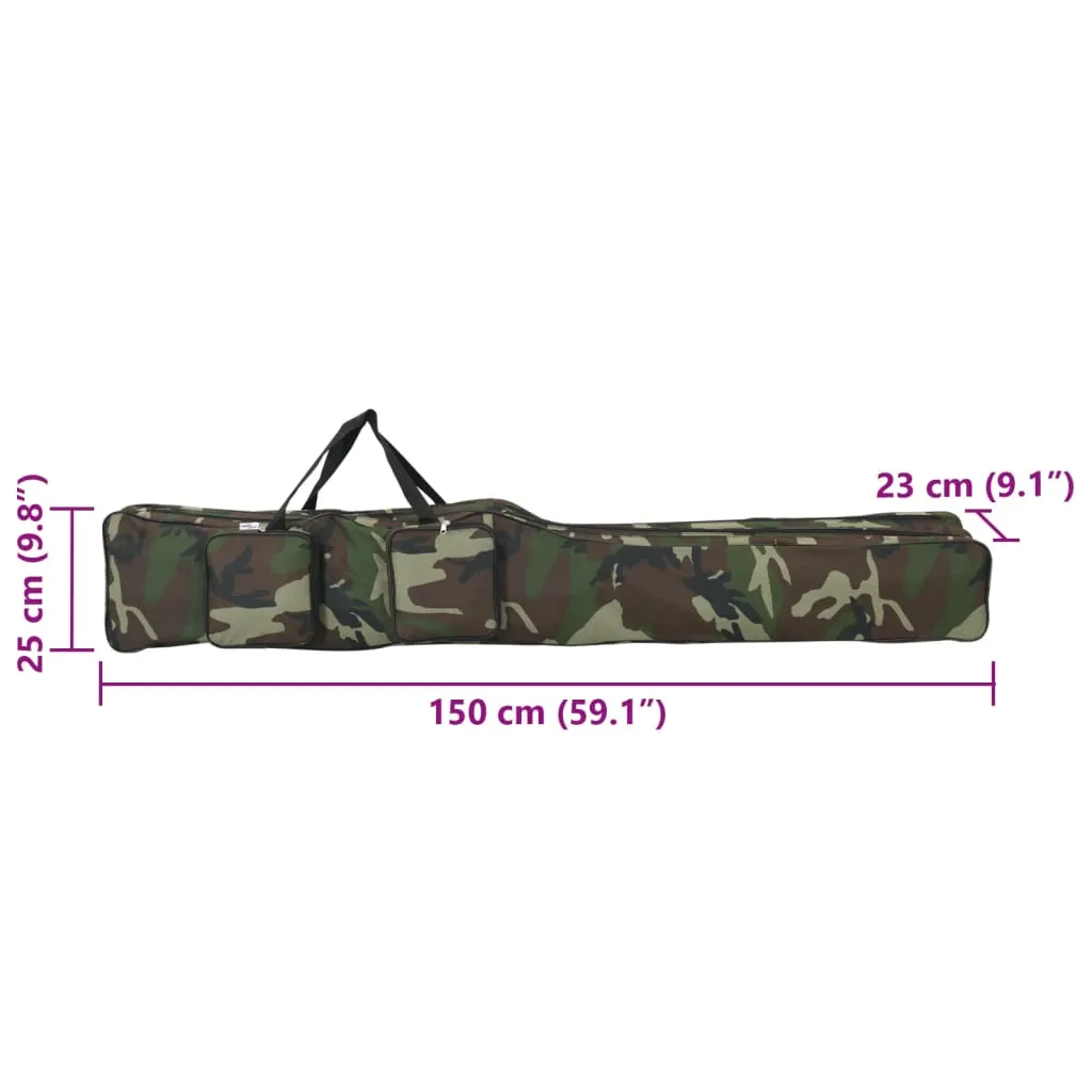 vidaXL Fishing Rod Bag Green Camouflage 150 cm Oxford Fabric