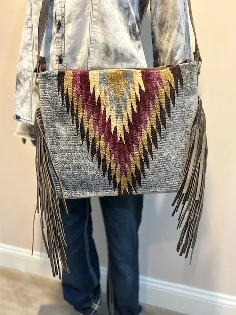 Western Crossbody Bag with fringes -T-1365