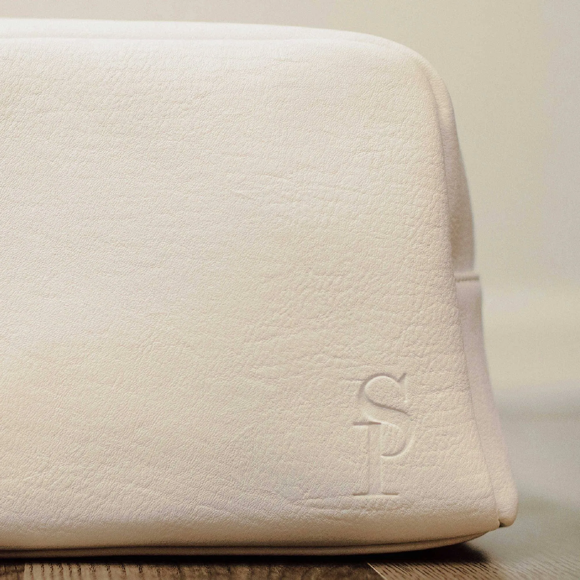 White Leather Toiletry Bag