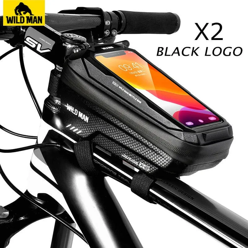 WILD MAN Bike Bag Front Rainproof Cycling Bag  Touch Screen Bicycle Phone Bag 6.5 Inch Mobile Phone Case Mtb Accessories