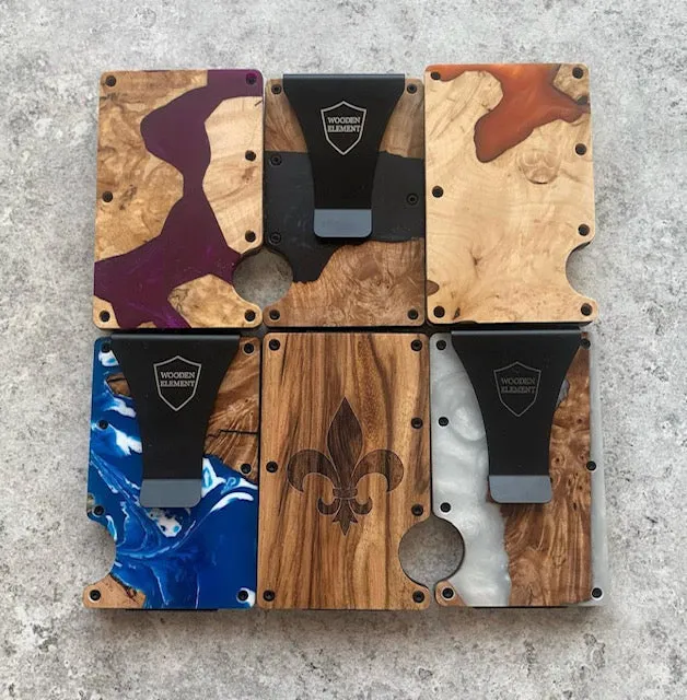 Wood and Resin Smart Wallet (Coffee   Blue   Black   White)