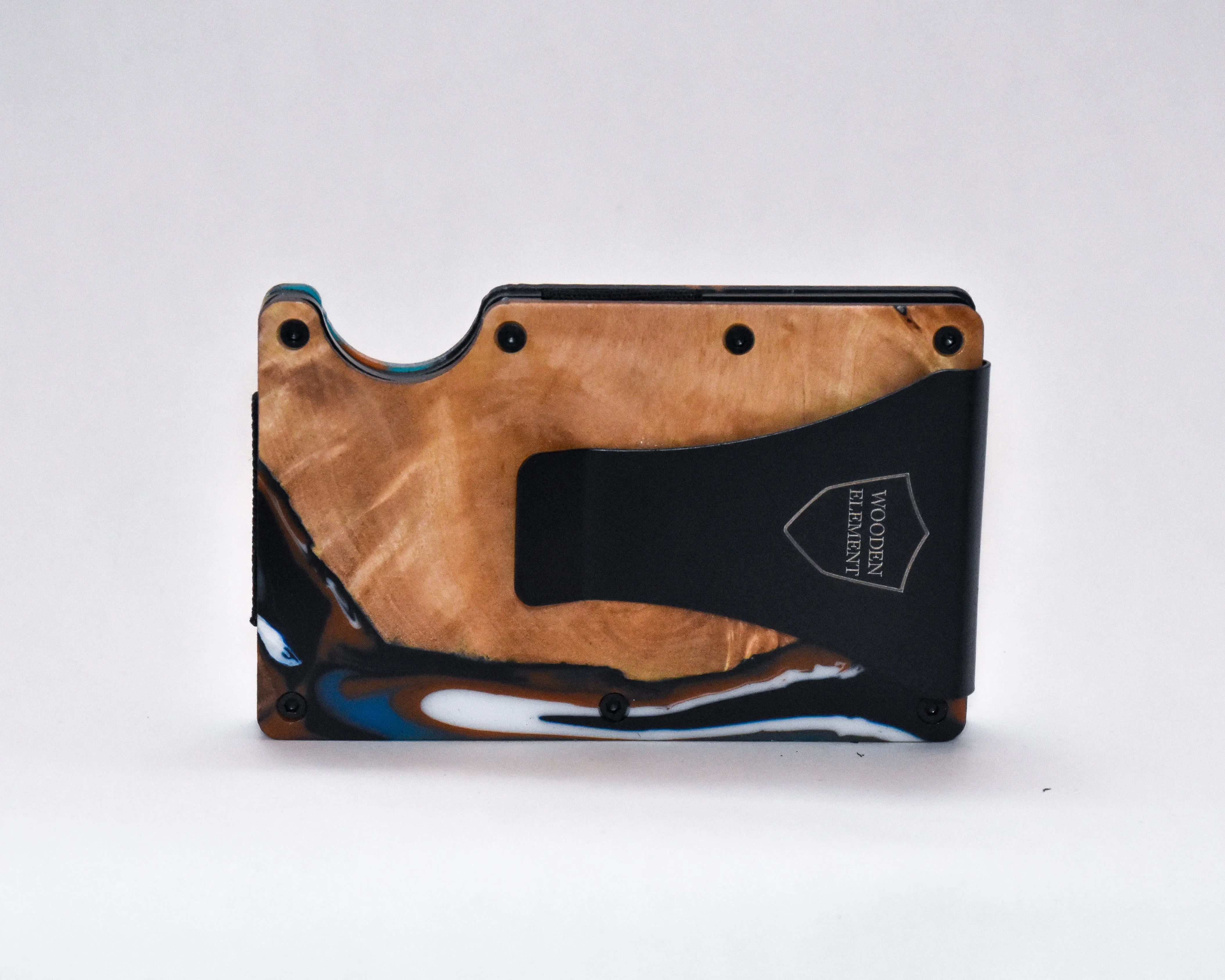 Wood and Resin Smart Wallet (Coffee   Blue   Black   White)