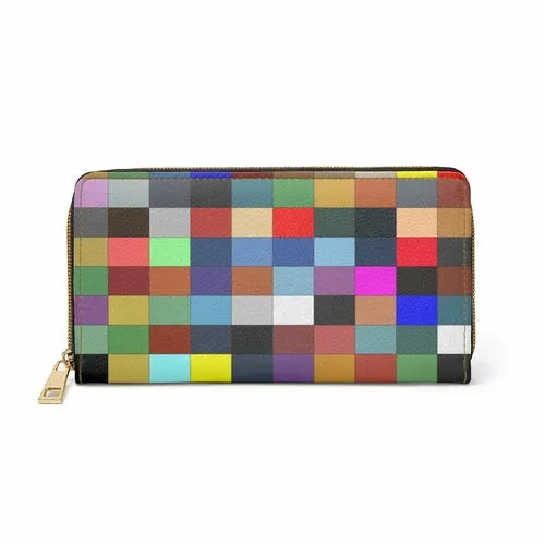 Wristlet Phone Wallet, Multicolor Colorblock Style Purse