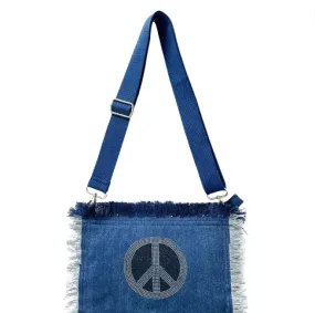 Zip Up Peace Fringe Canvas Pouch